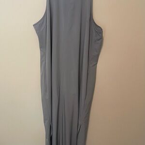 Athleta Sz Large Blue-Gray Sleeveless Athleisure Hayes Maxi Dress